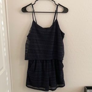 Navy Blue Romper with Pockets